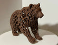 Voronoi Grizzly Bear Sculpture – small size in chocolate brown