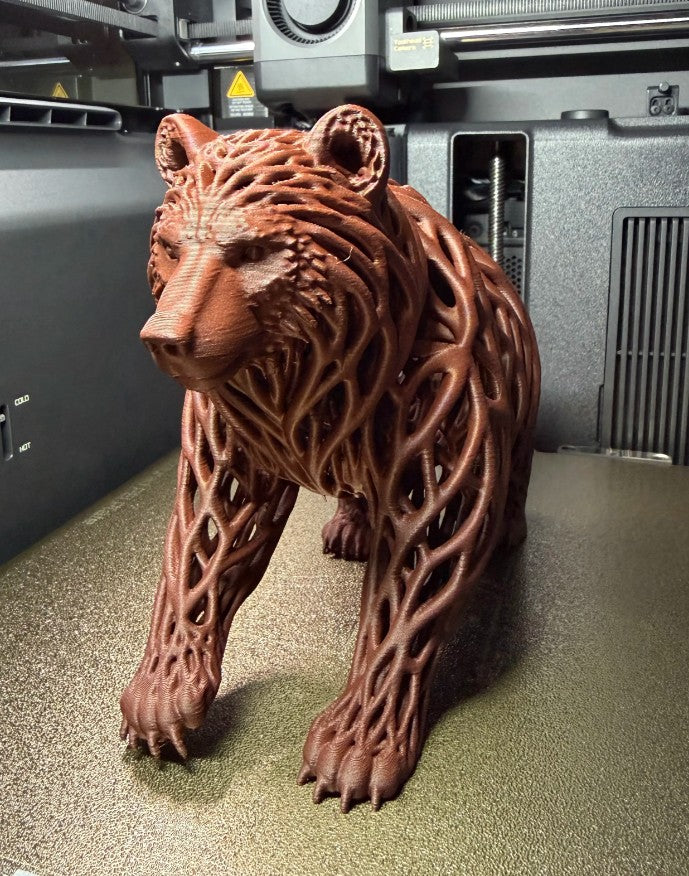 Voronoi Grizzly Bear Sculpture – large size fresh off the 3D printer